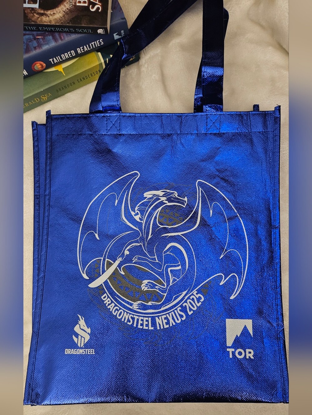 DragonSteel Nexus 2025 Blue Shiny Reusable Tote Bag